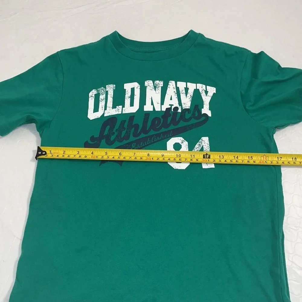 Old Navy green navy graphic short sleeve t-shirt L 10-12